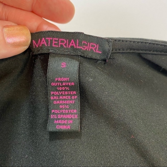 Material Girl Sequin Camisole Cami Black Matte Small Y2K Stretch Tank Top Crop - Picture 3 of 9